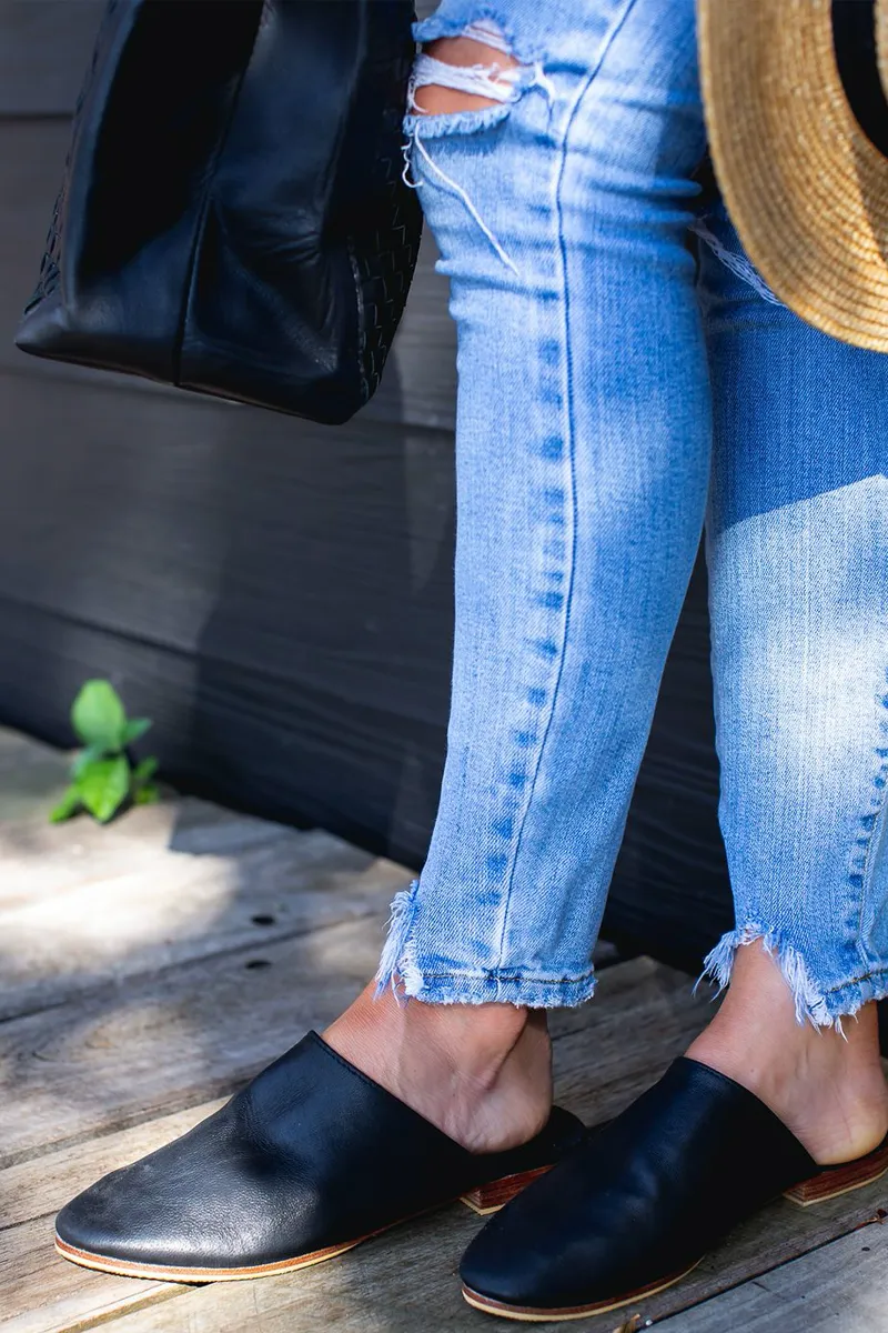 Georgie Slides Black - CLOSING DOWN SALE 50% OFF