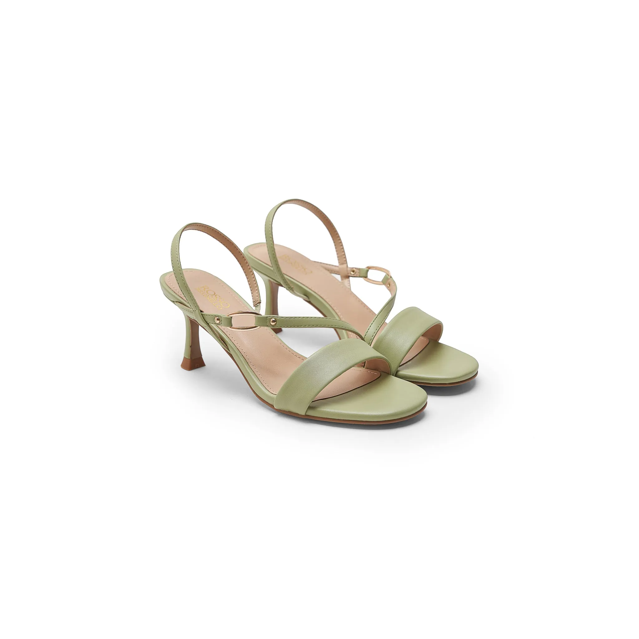 Green Pointed Toe Slingback Heels