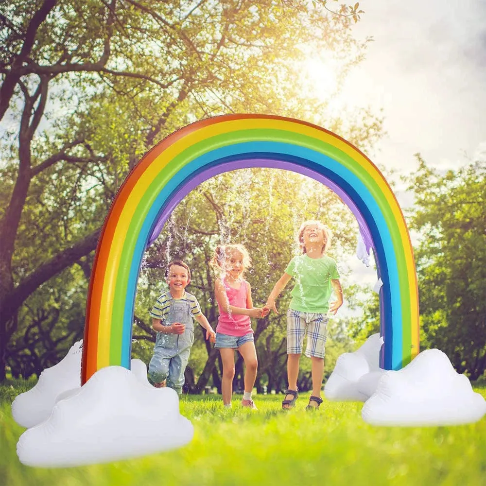 Inflatable Rainbow Water Spray Arch - Children's Day Outdoor Decoration