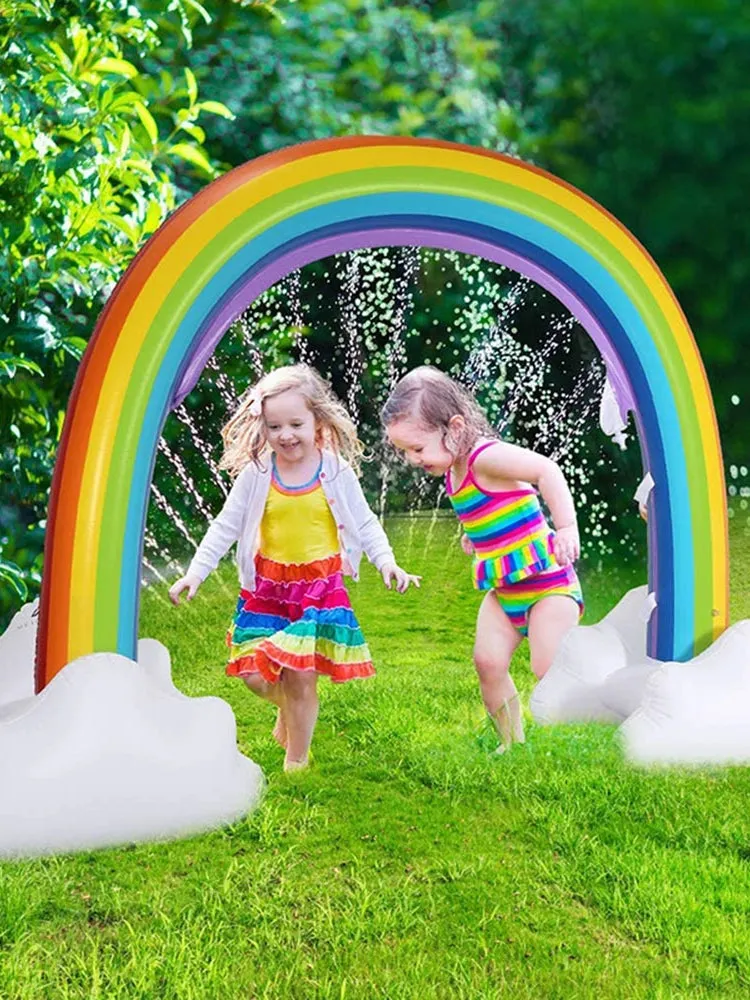 Inflatable Rainbow Water Spray Arch - Children's Day Outdoor Decoration