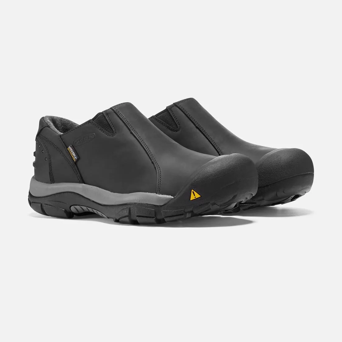 Keen Men's Brixen Lo Waterproof Slip Ons- Black/ Gargoyle