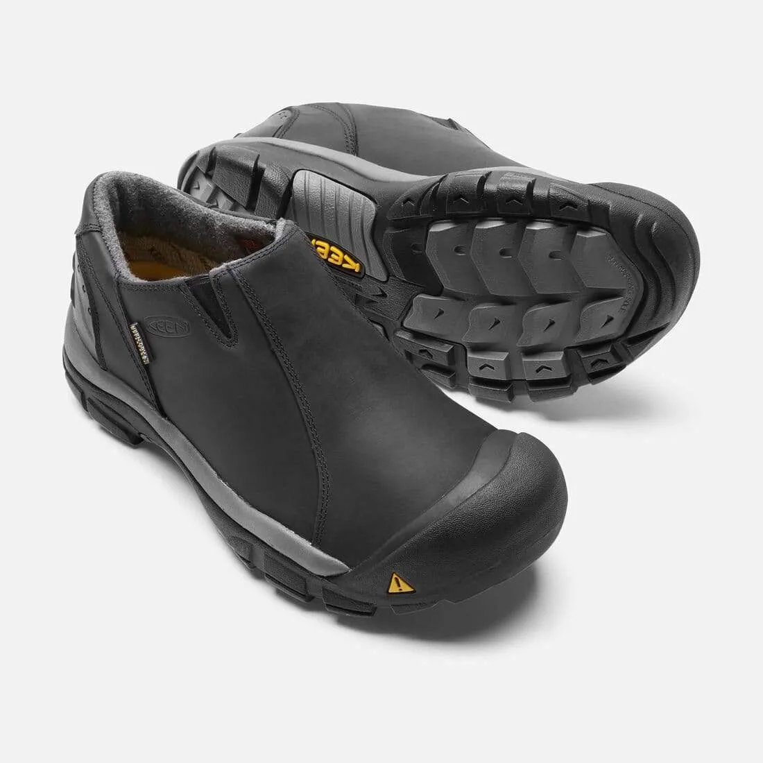 Keen Men's Brixen Lo Waterproof Slip Ons- Black/ Gargoyle