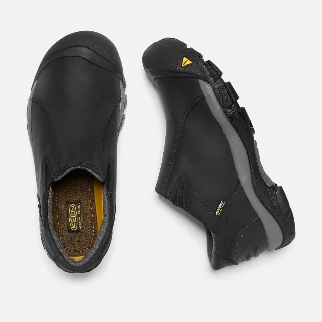 Keen Men's Brixen Lo Waterproof Slip Ons- Black/ Gargoyle