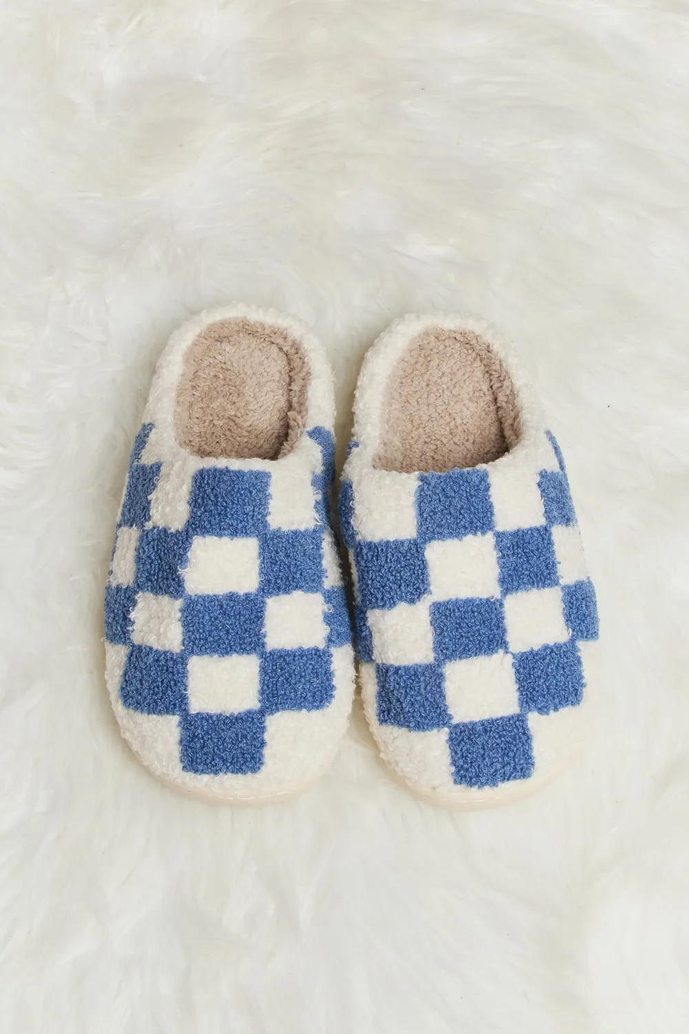 MELODY CHECKERED PLUSH SLIPPERS (MULTIPLE COLORS AVAILABLE)