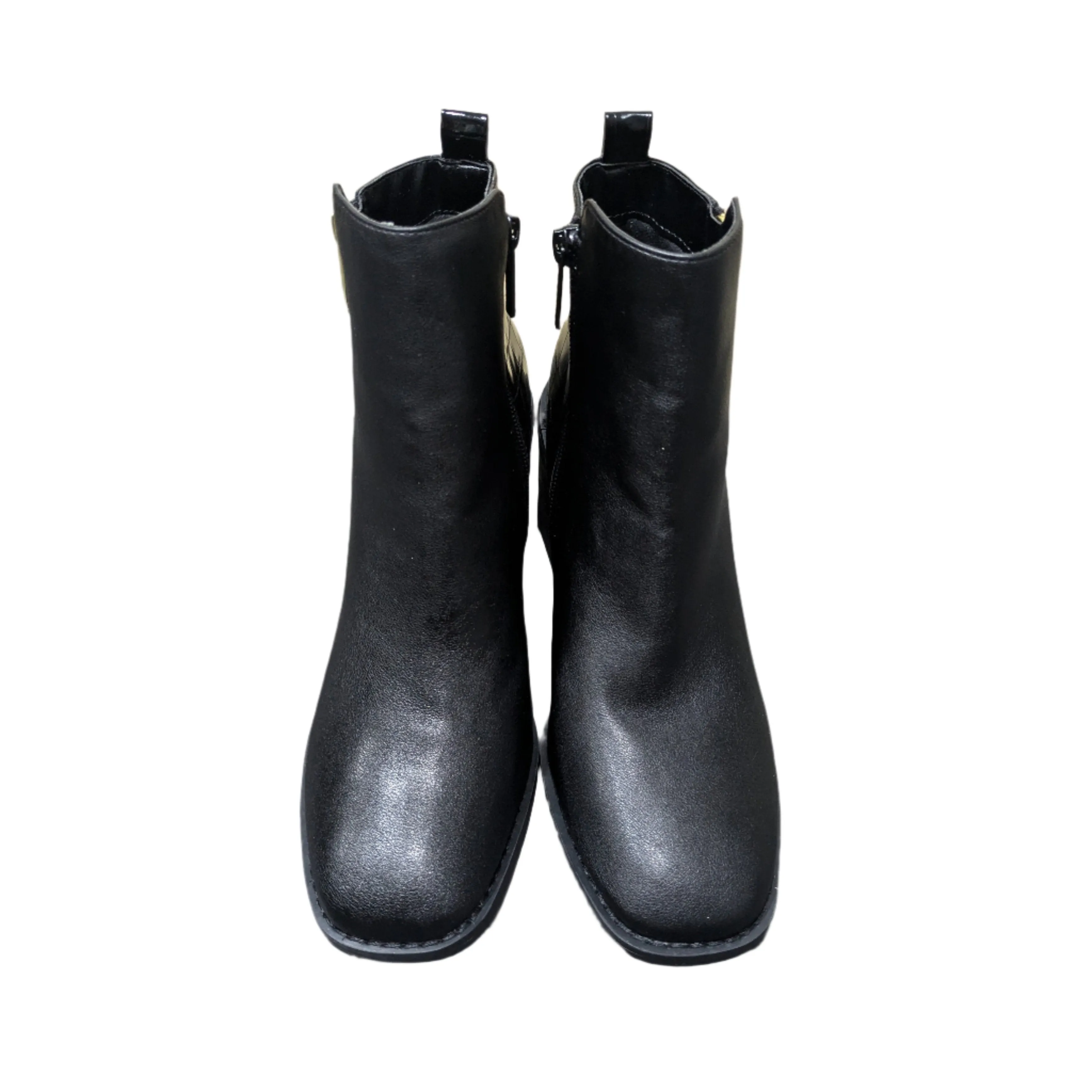 Office Abacus Zip Detail Croc Block Heels Boots - (Size EU 38 / UK 5 / US 7.5)
