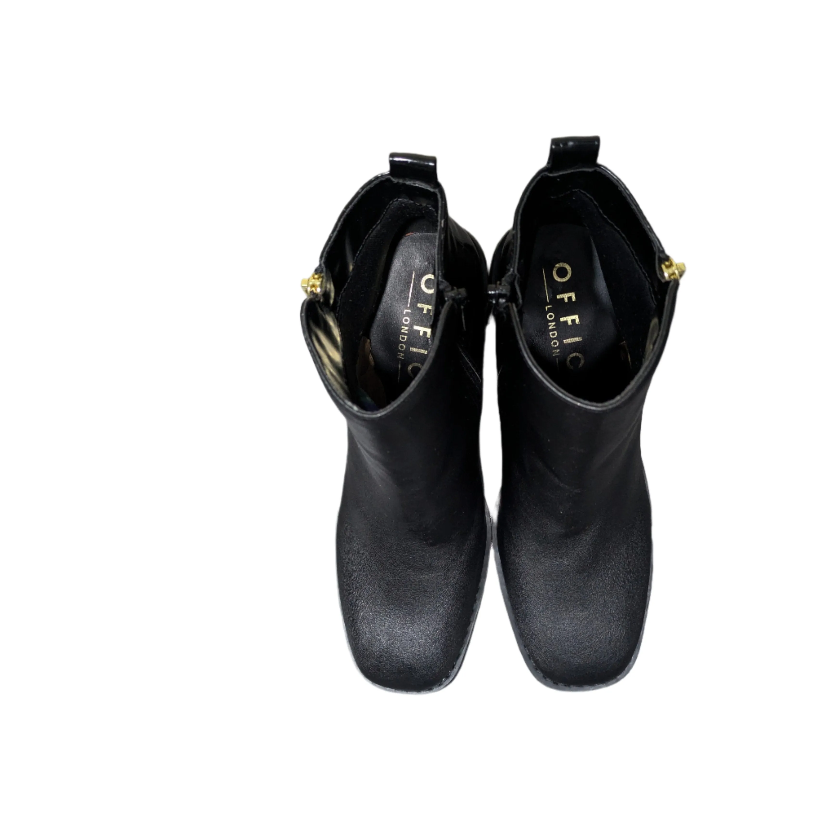 Office Abacus Zip Detail Croc Block Heels Boots - (Size EU 38 / UK 5 / US 7.5)