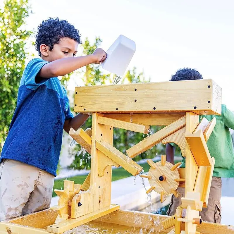 Outdoor Wooden Water Table For Kids, Toddlers