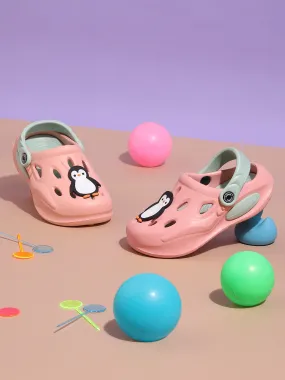 Pink Green Stylish Slip-On Clogs For Kids-Unisex (TC-LCLOG4-PNKGRN)