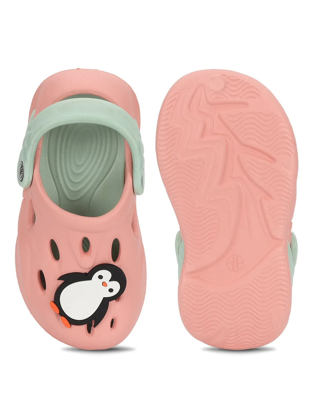 Pink Green Stylish Slip-On Clogs For Kids-Unisex (TC-LCLOG4-PNKGRN)