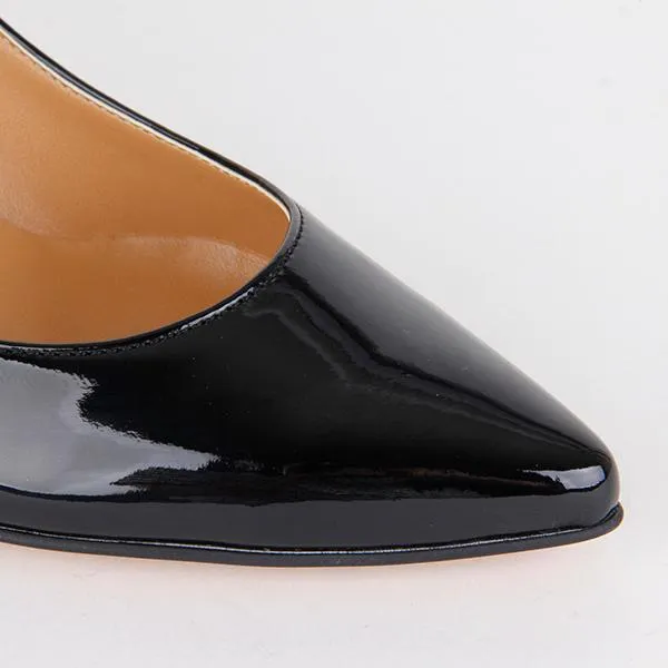 *PRIMOLOCO - black patent, 7cm size UK 1