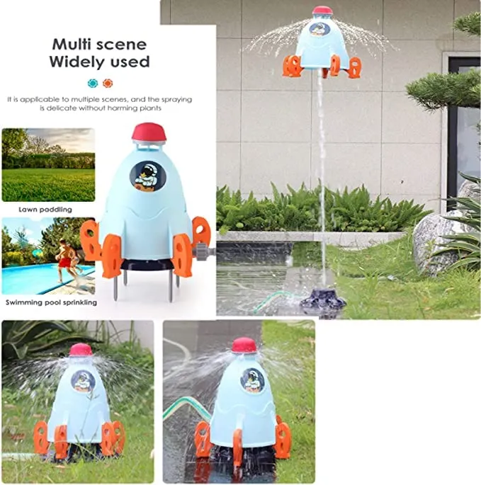 QDH Sprinkler for Kids Summer Toys 360-degree Rotation Kids' Sprinkler Water Rocket Kids' Sprinklers for Yard Outdoor Kids' Toys Water Summer Water Toys for Kids Outside Water Toys for Kids Ages 3-12