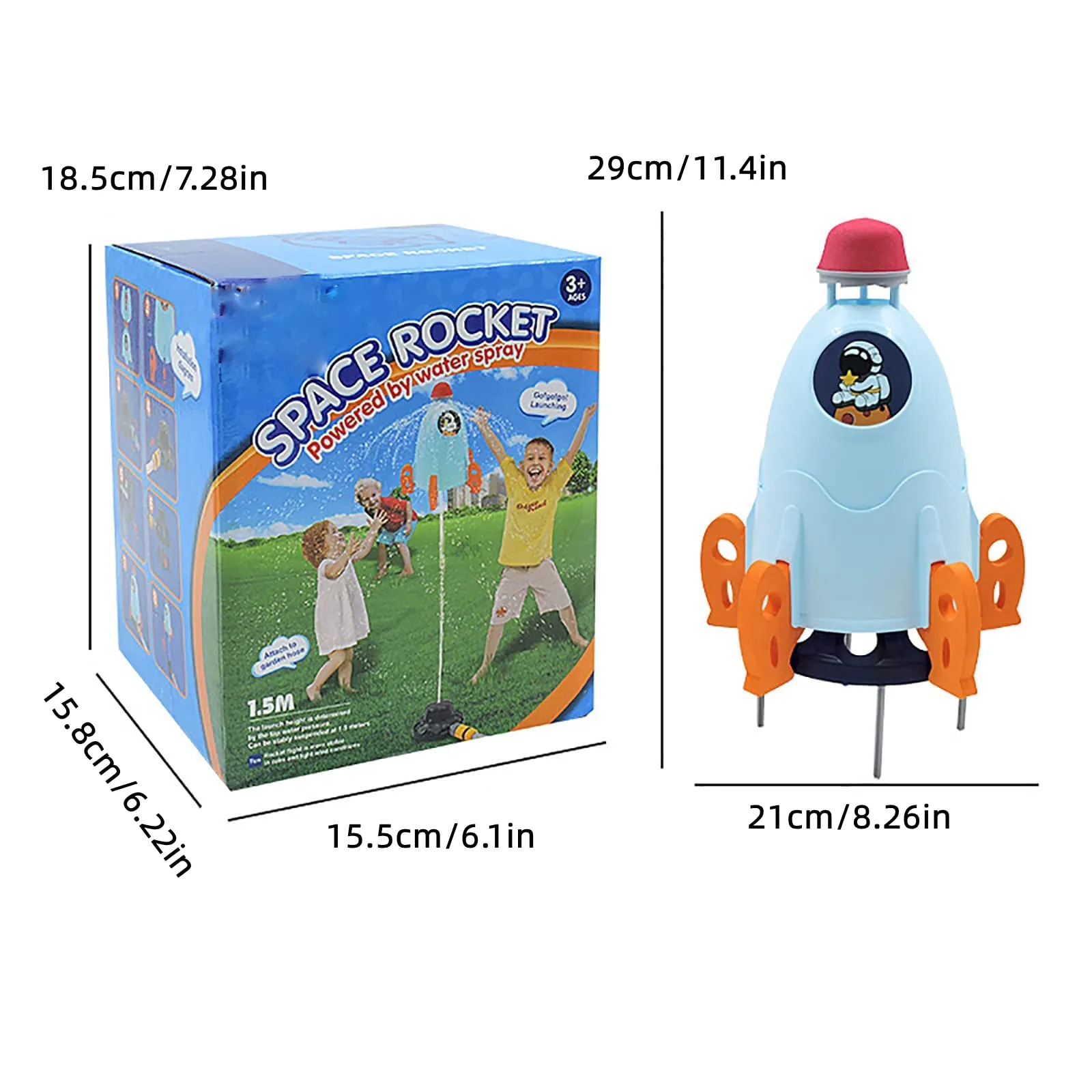 QDH Sprinkler for Kids Summer Toys 360-degree Rotation Kids' Sprinkler Water Rocket Kids' Sprinklers for Yard Outdoor Kids' Toys Water Summer Water Toys for Kids Outside Water Toys for Kids Ages 3-12
