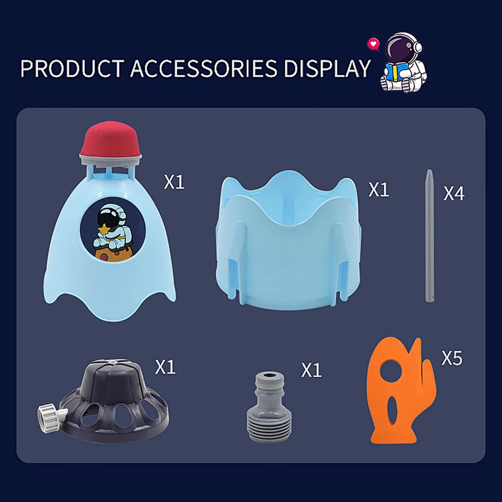 QDH Sprinkler for Kids Summer Toys 360-degree Rotation Kids' Sprinkler Water Rocket Kids' Sprinklers for Yard Outdoor Kids' Toys Water Summer Water Toys for Kids Outside Water Toys for Kids Ages 3-12