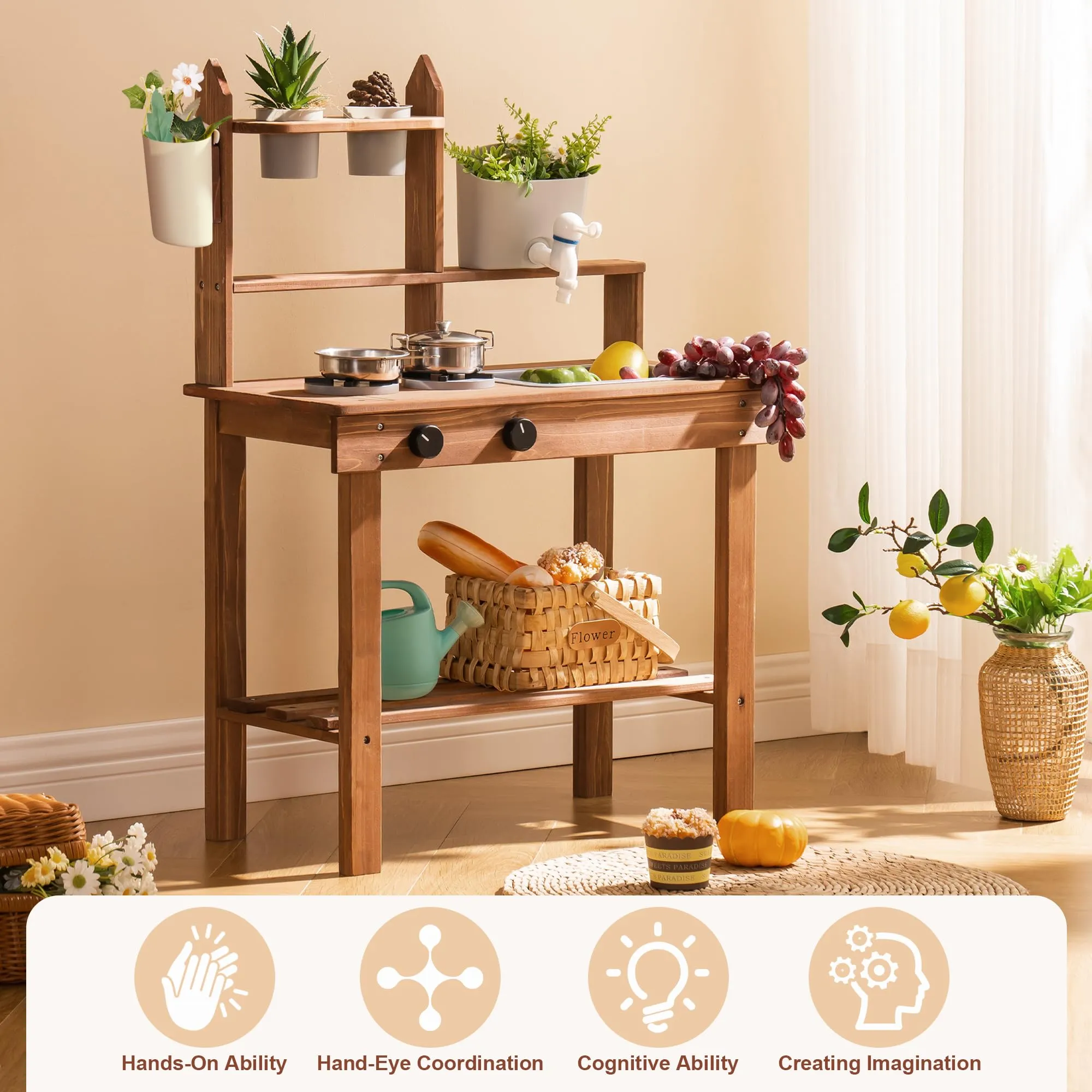 ROBUD Wooden Outdoor Kitchen Playset - Mud