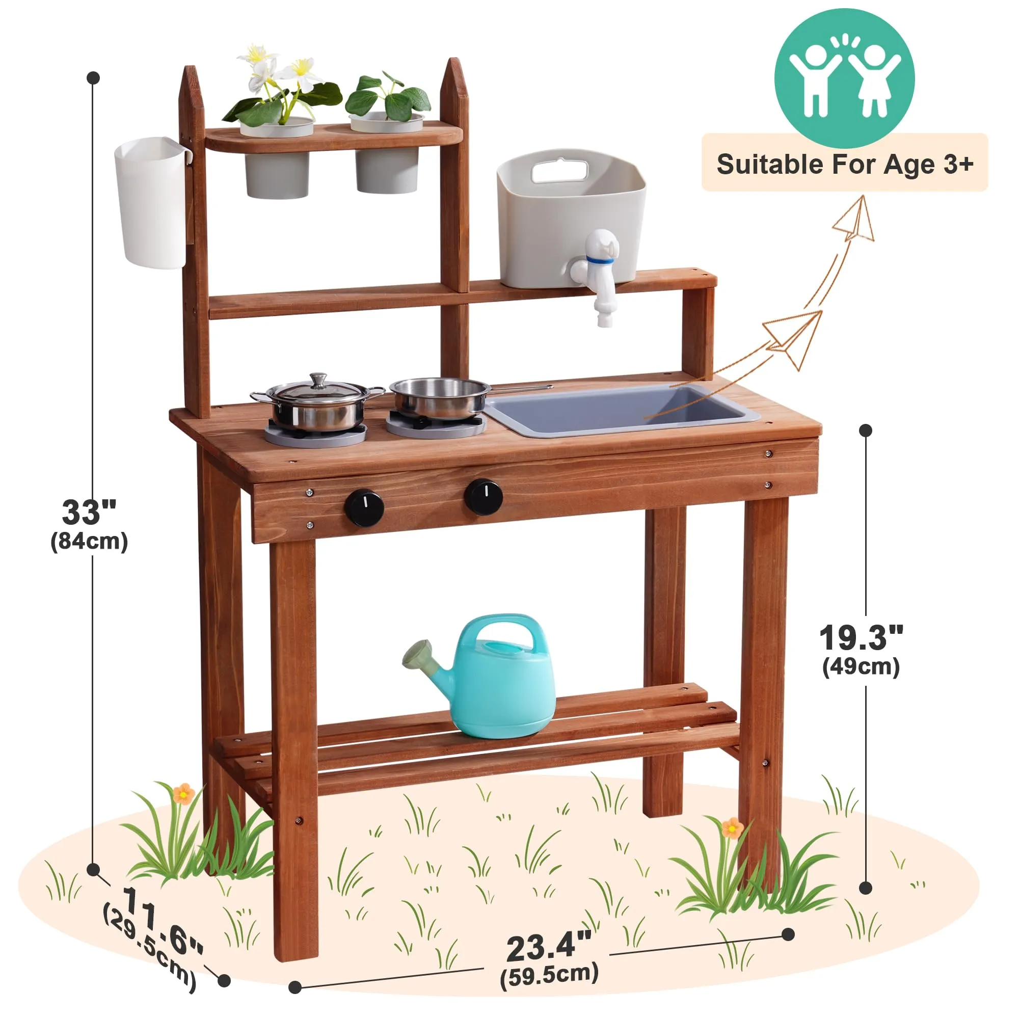 ROBUD Wooden Outdoor Kitchen Playset - Mud