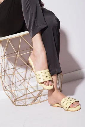 Sleek Studded Yellow Flats