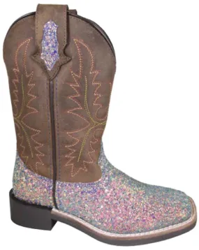 Smoky Mountain Girls Ariel Pastel Glitter Square Toe Western Boots