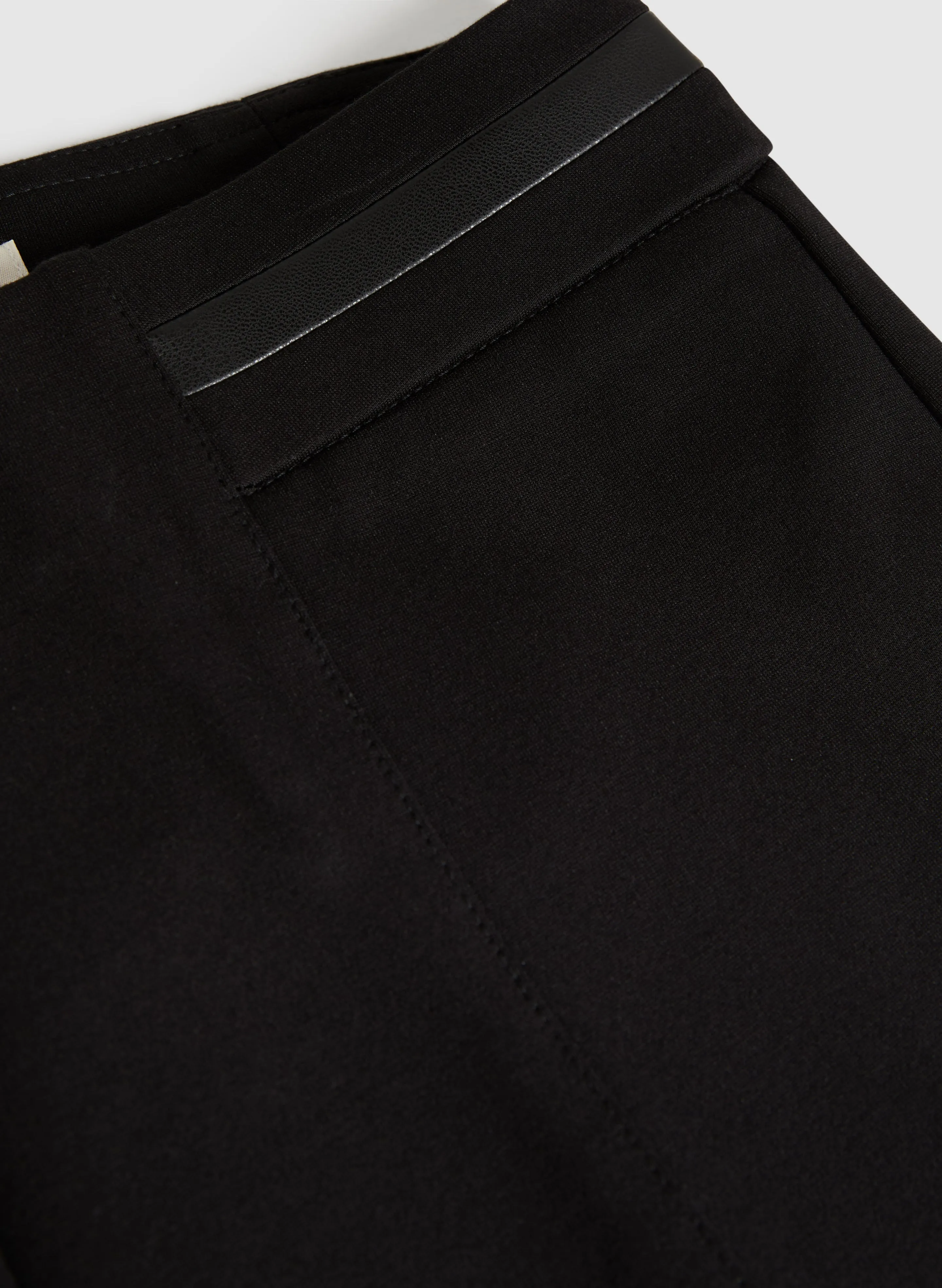 Sofia Vegan Leather Trim Straight-Leg Pants - Regular