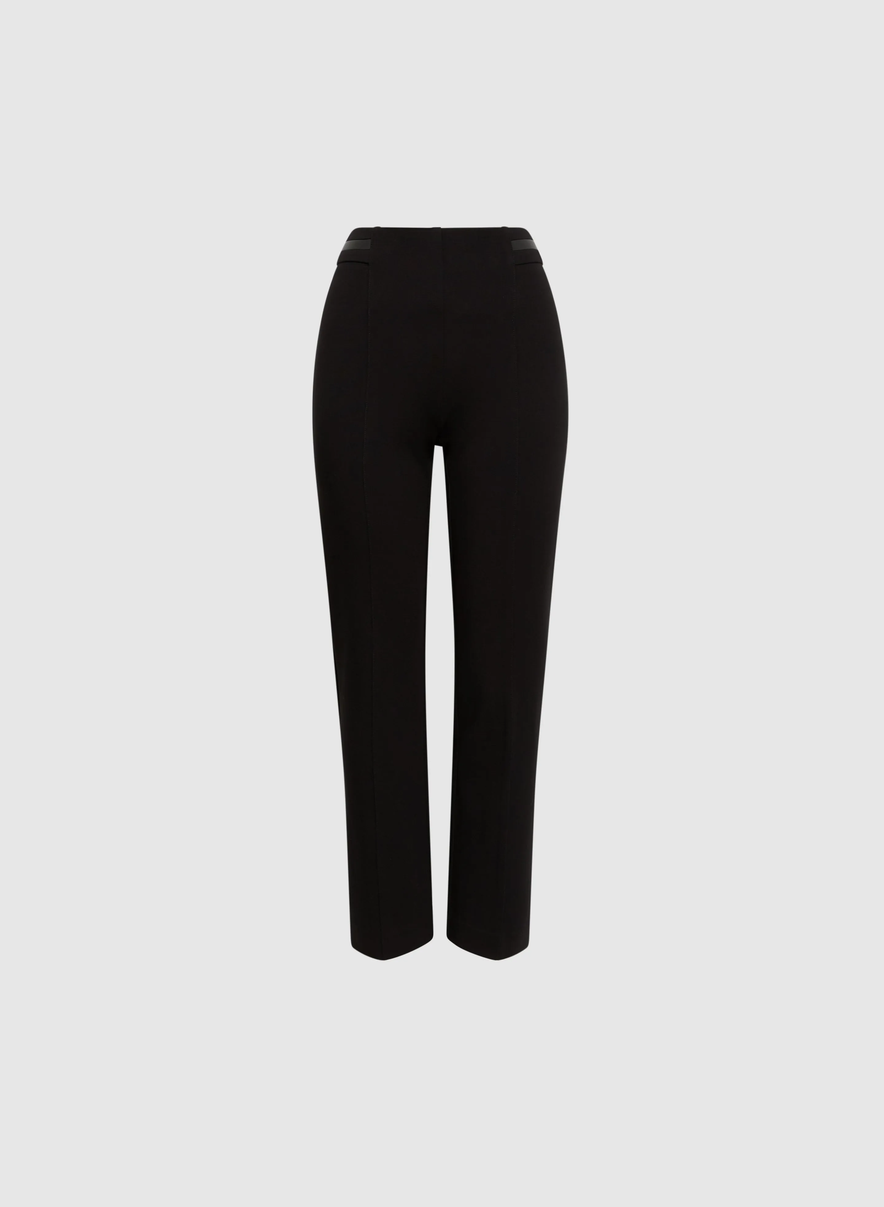 Sofia Vegan Leather Trim Straight-Leg Pants - Regular