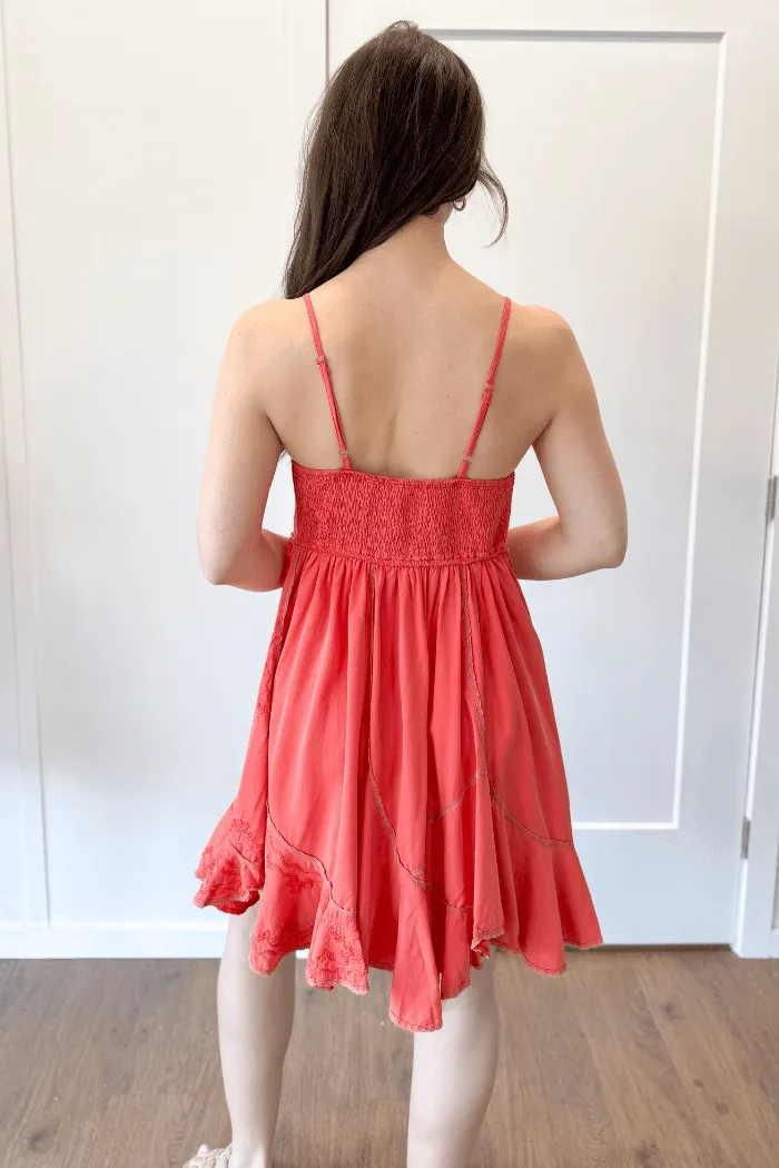 Square Neck Embroidered Dress