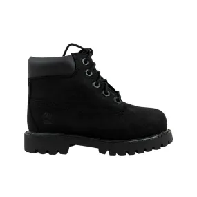 Timberland 6 Inch Premium TB012807 Unisex Kids Black Leather Boots Shoes G29
