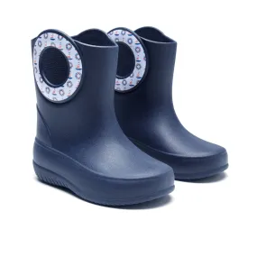 Toddler Kendall Rain Boots, Navy Sailboats