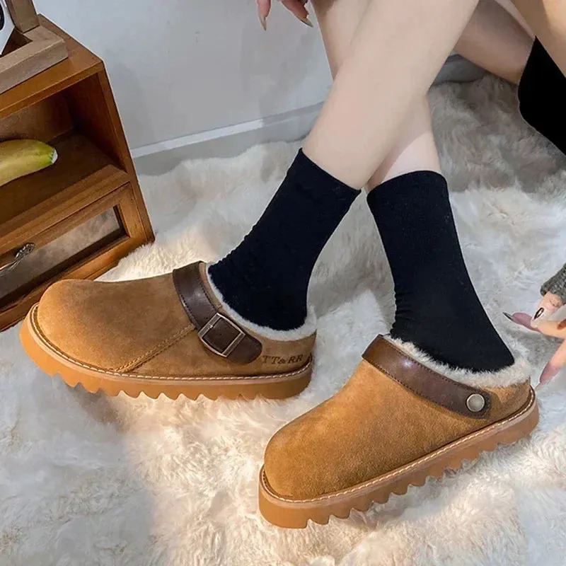 VelvetWalk | Women's Elegant Suede Clogs with Plush Lining – Comfortable & Stylish Footwear