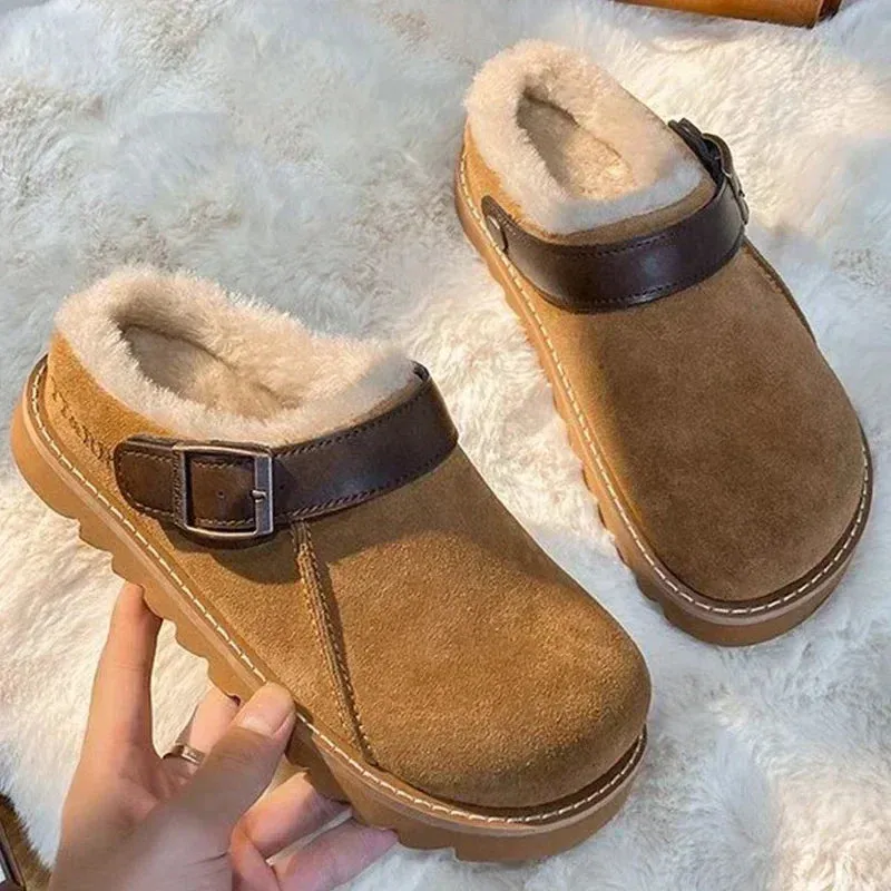 VelvetWalk | Women's Elegant Suede Clogs with Plush Lining – Comfortable & Stylish Footwear