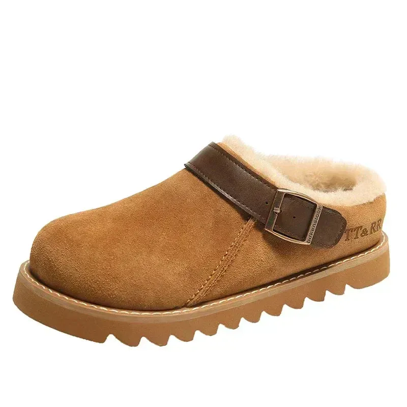 VelvetWalk | Women's Elegant Suede Clogs with Plush Lining – Comfortable & Stylish Footwear