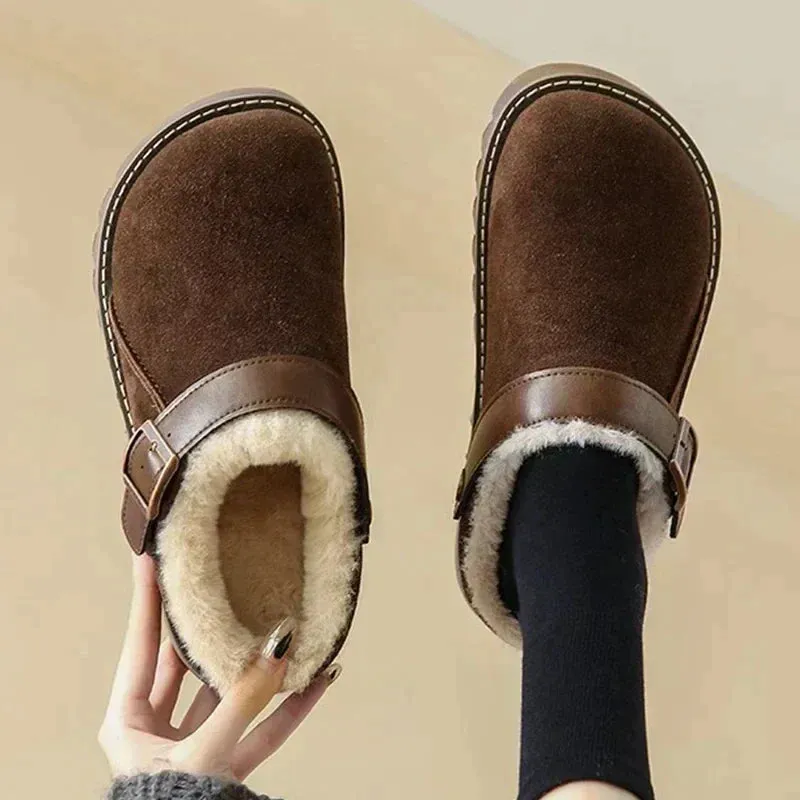 VelvetWalk | Women's Elegant Suede Clogs with Plush Lining – Comfortable & Stylish Footwear