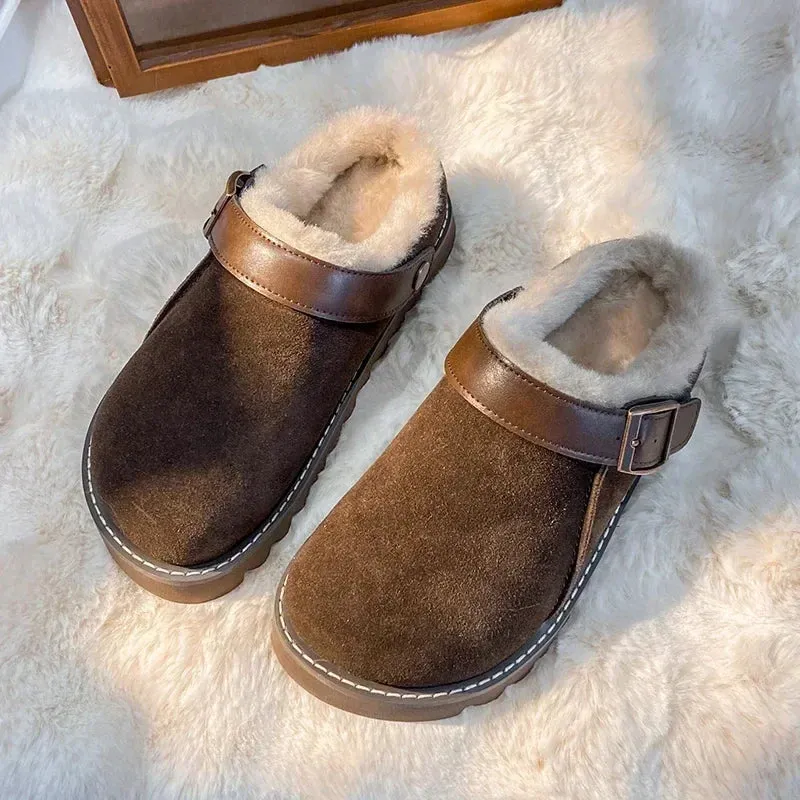 VelvetWalk | Women's Elegant Suede Clogs with Plush Lining – Comfortable & Stylish Footwear
