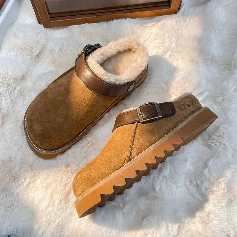 VelvetWalk | Women's Elegant Suede Clogs with Plush Lining – Comfortable & Stylish Footwear