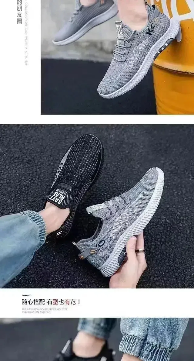 Versatile new fashionable men's shoes with mesh breathable sports running shoes and casual men's shoes