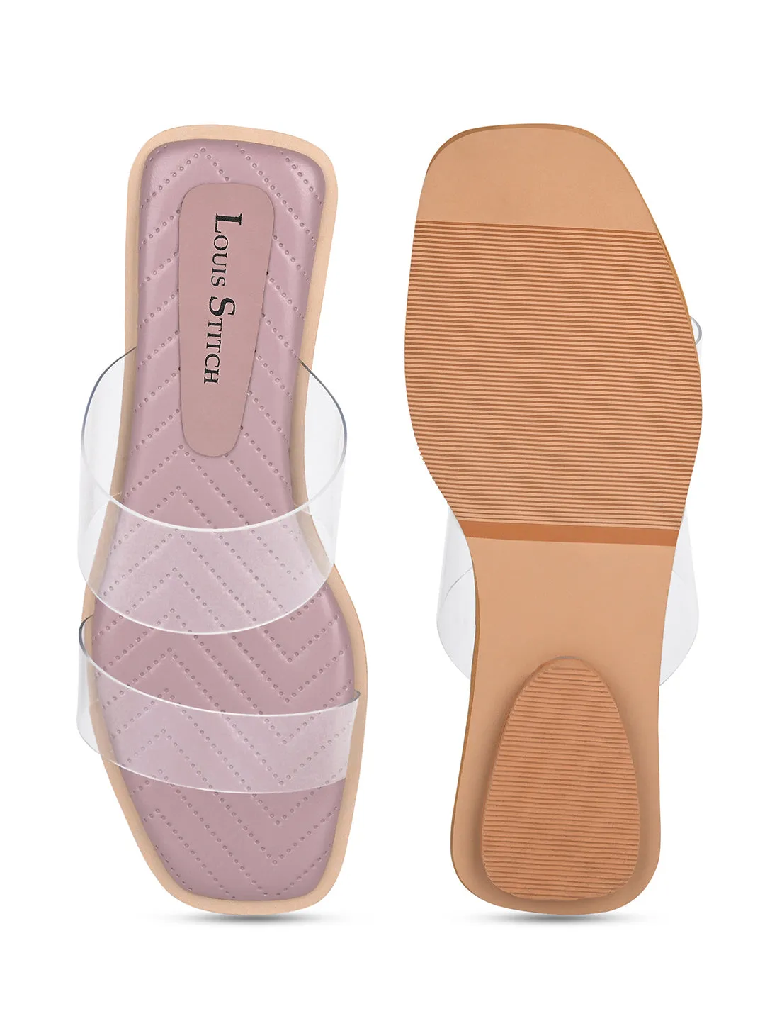 Women's Silicon Strap Purple Open Toe Stylish Slip-On Sandals