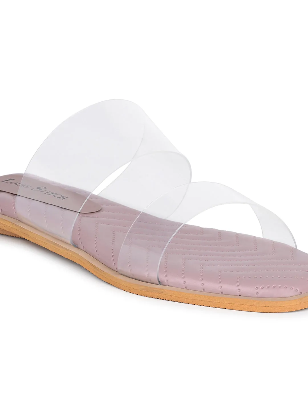 Women's Silicon Strap Purple Open Toe Stylish Slip-On Sandals