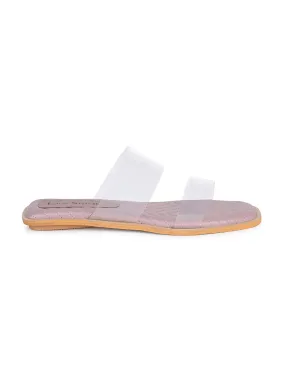 Women's Silicon Strap Purple Open Toe Stylish Slip-On Sandals
