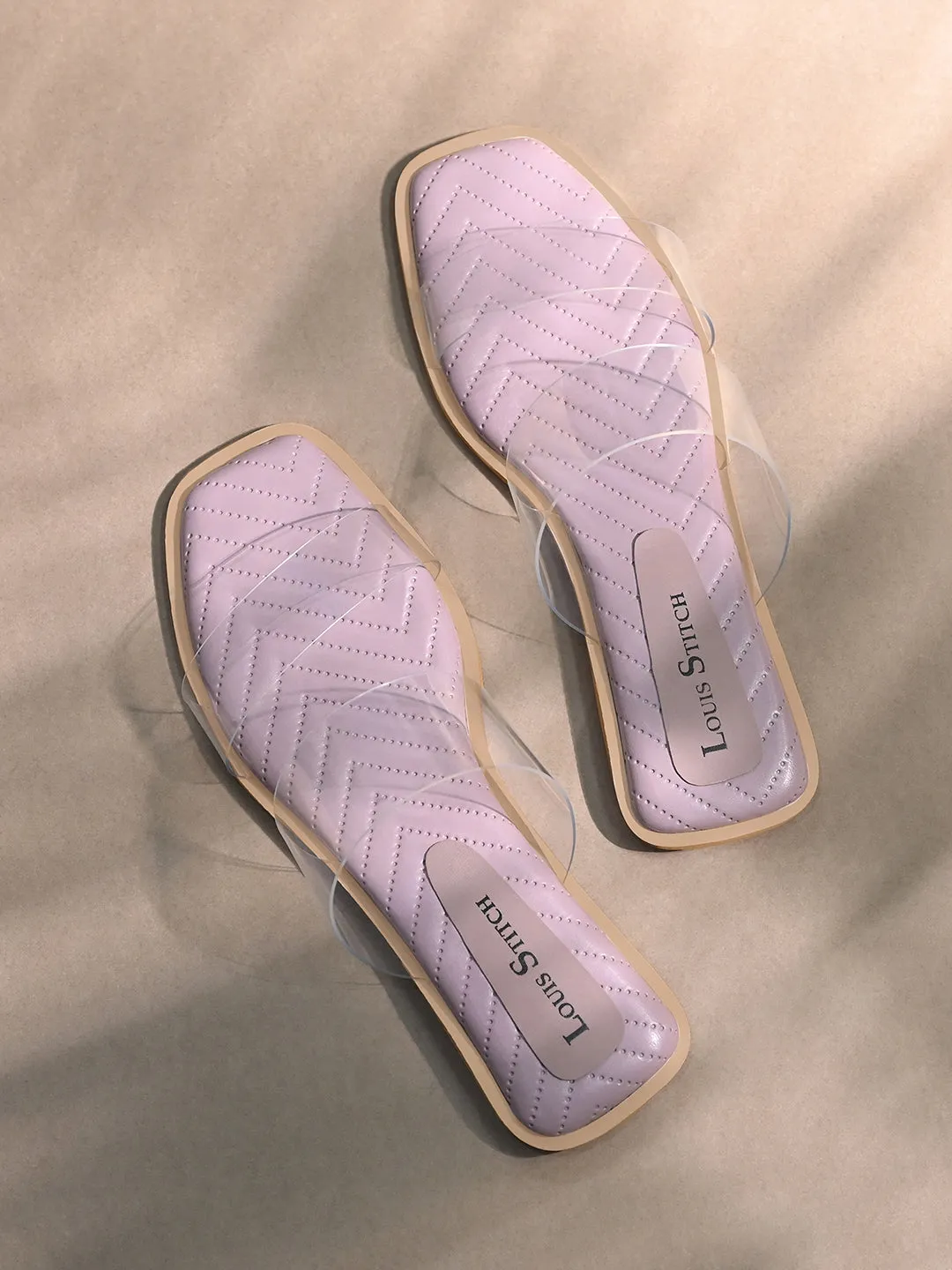 Women's Silicon Strap Purple Open Toe Stylish Slip-On Sandals